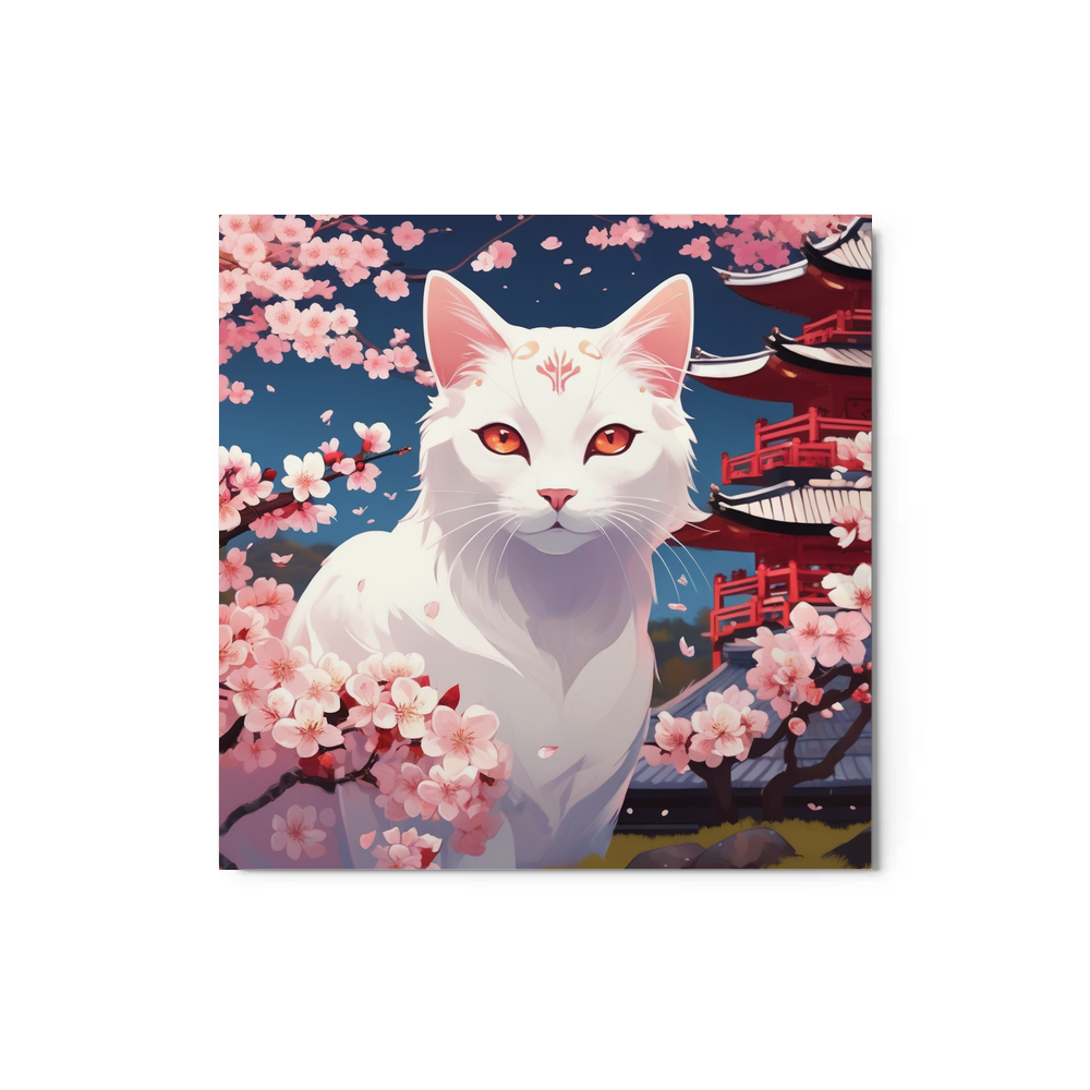 PugMug Custom White Companion Cat Metal Print