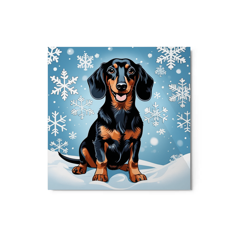 PugMug Custom Black Dachshund Metal Print