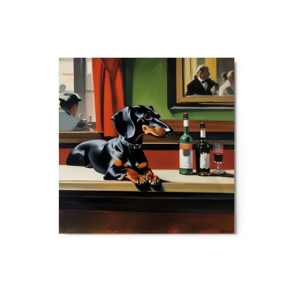 PugMug Custom Black Dachshund Metal Print