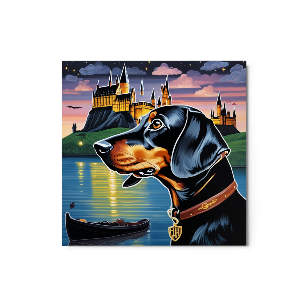 PugMug Custom Black Dachshund Metal Print