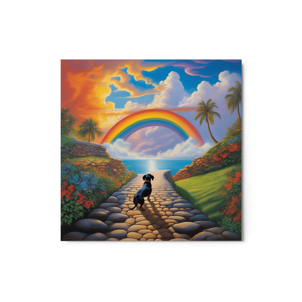 PugMug Custom Black Dachshund Metal Print