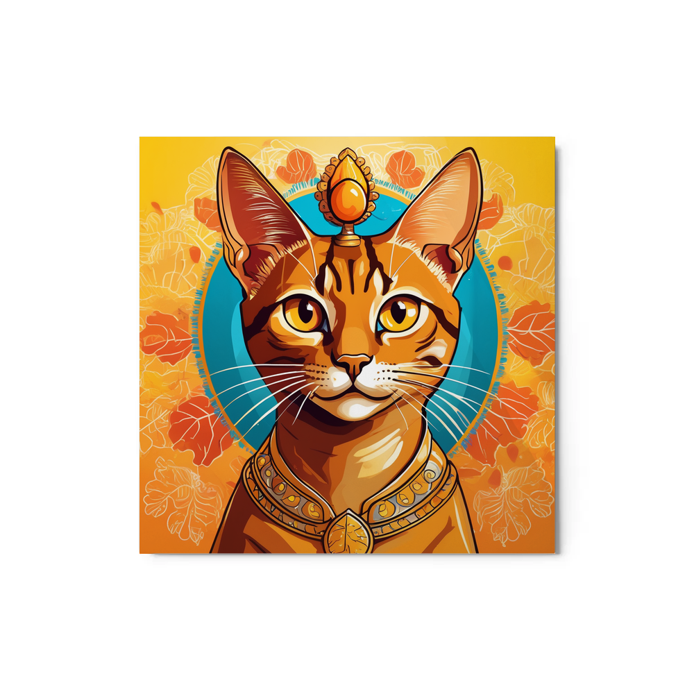 PugMug Custom Tabby Abyssinian Cat Metal Print