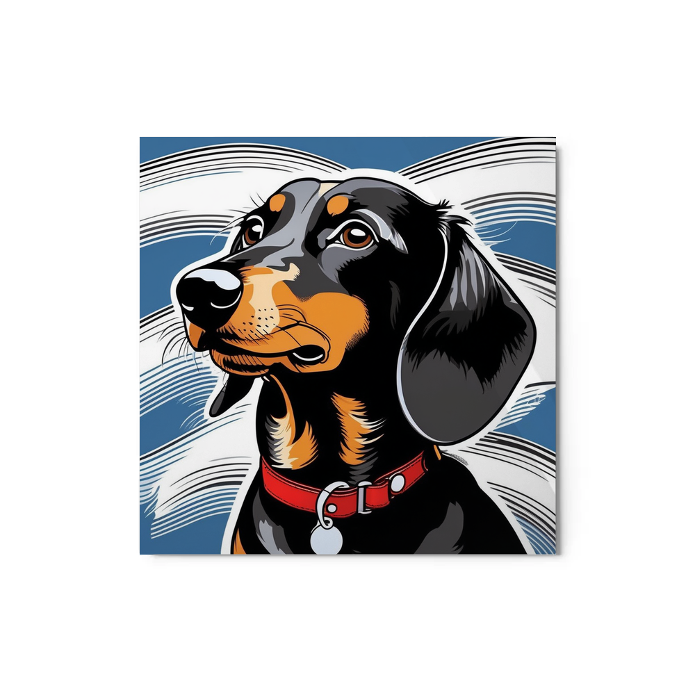 PugMug Custom Black Dachshund Metal Print