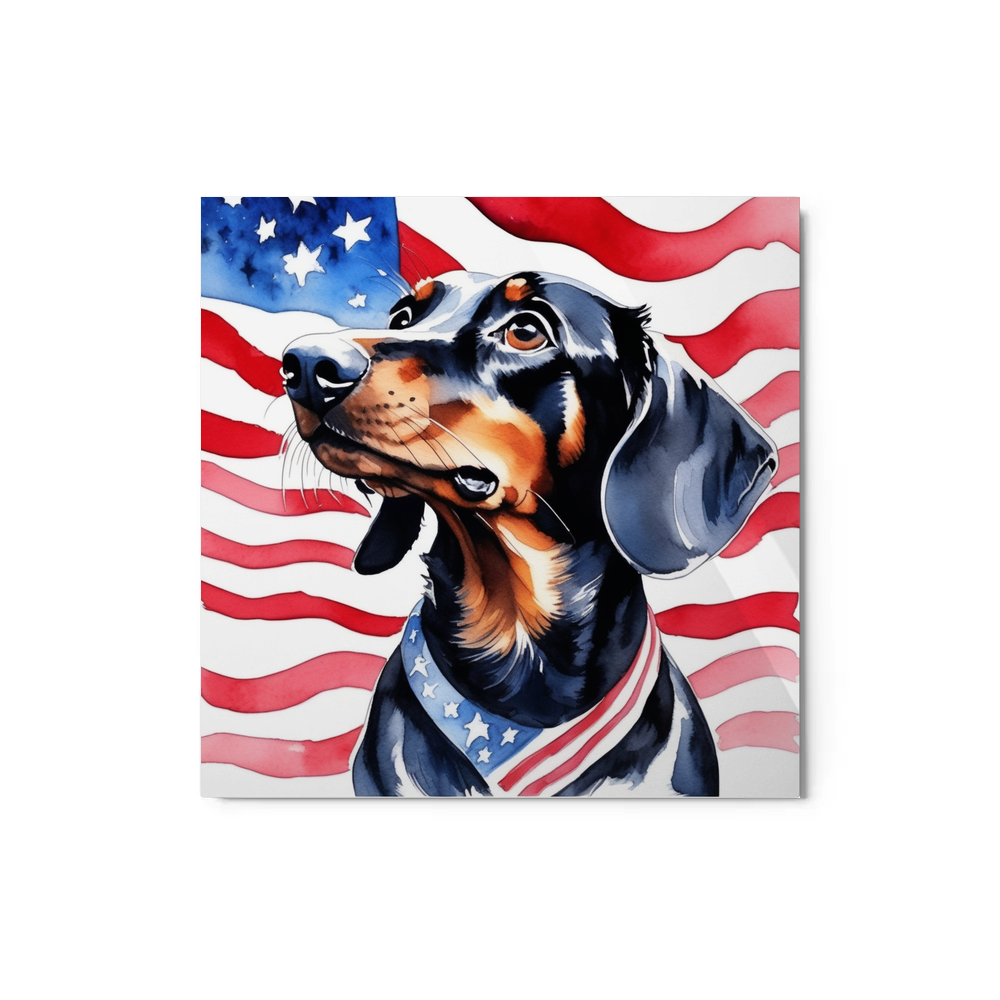 PugMug Custom Black Dachshund Metal Print
