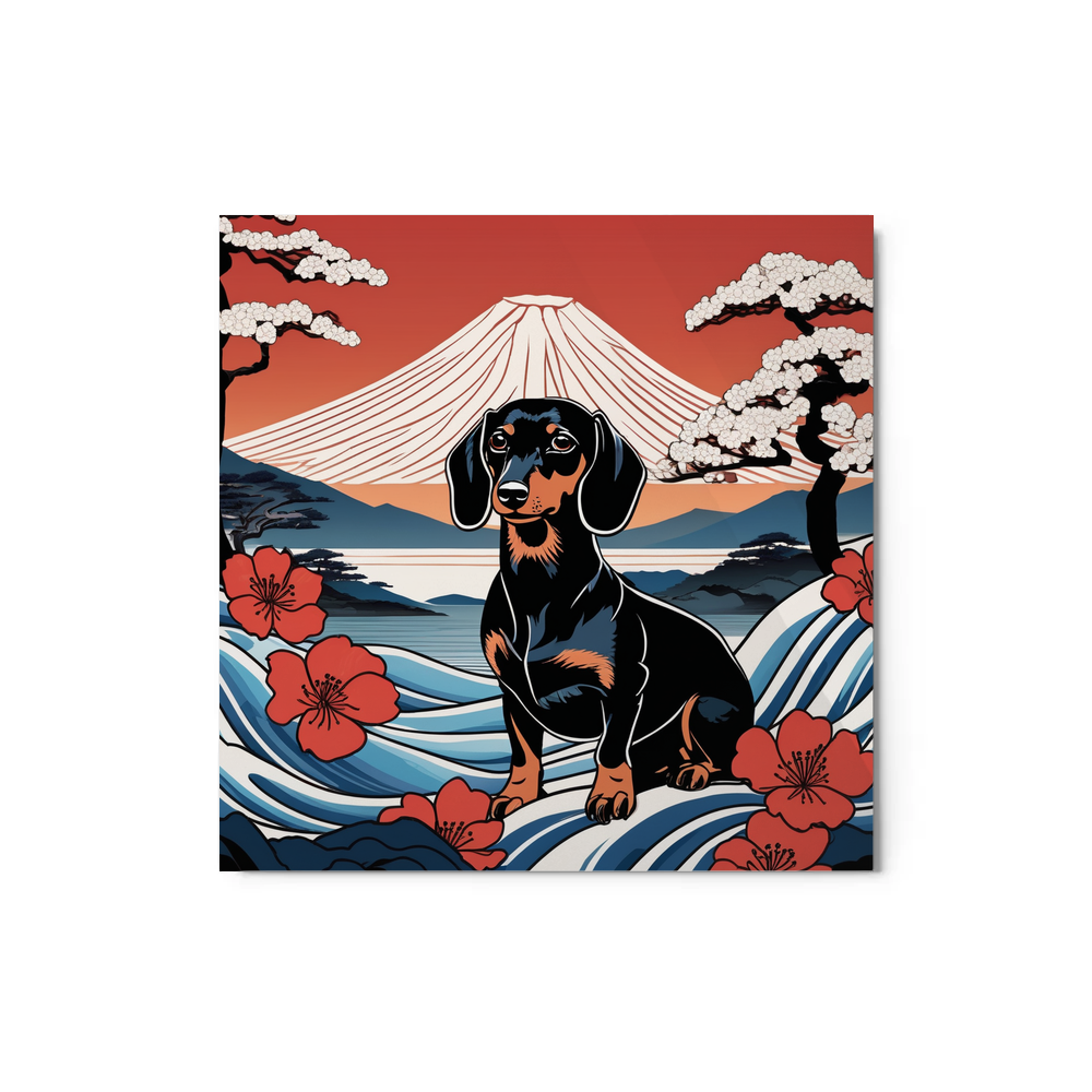 PugMug Custom Black Dachshund Metal Print