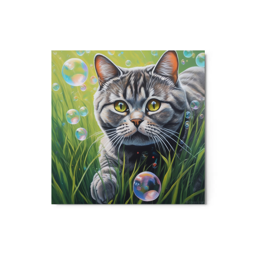 PugMug Custom Tabby British Shorthair Cat Metal Print