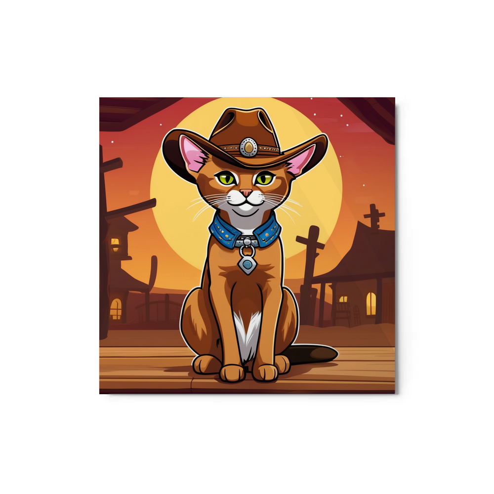 PugMug Custom Tabby Abyssinian Cat Metal Print