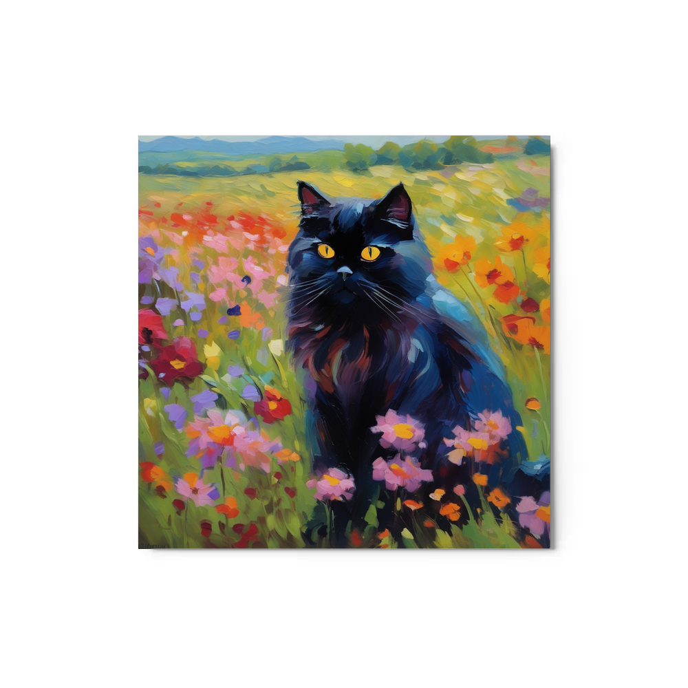 PugMug Custom Black Persian Cat Metal Print