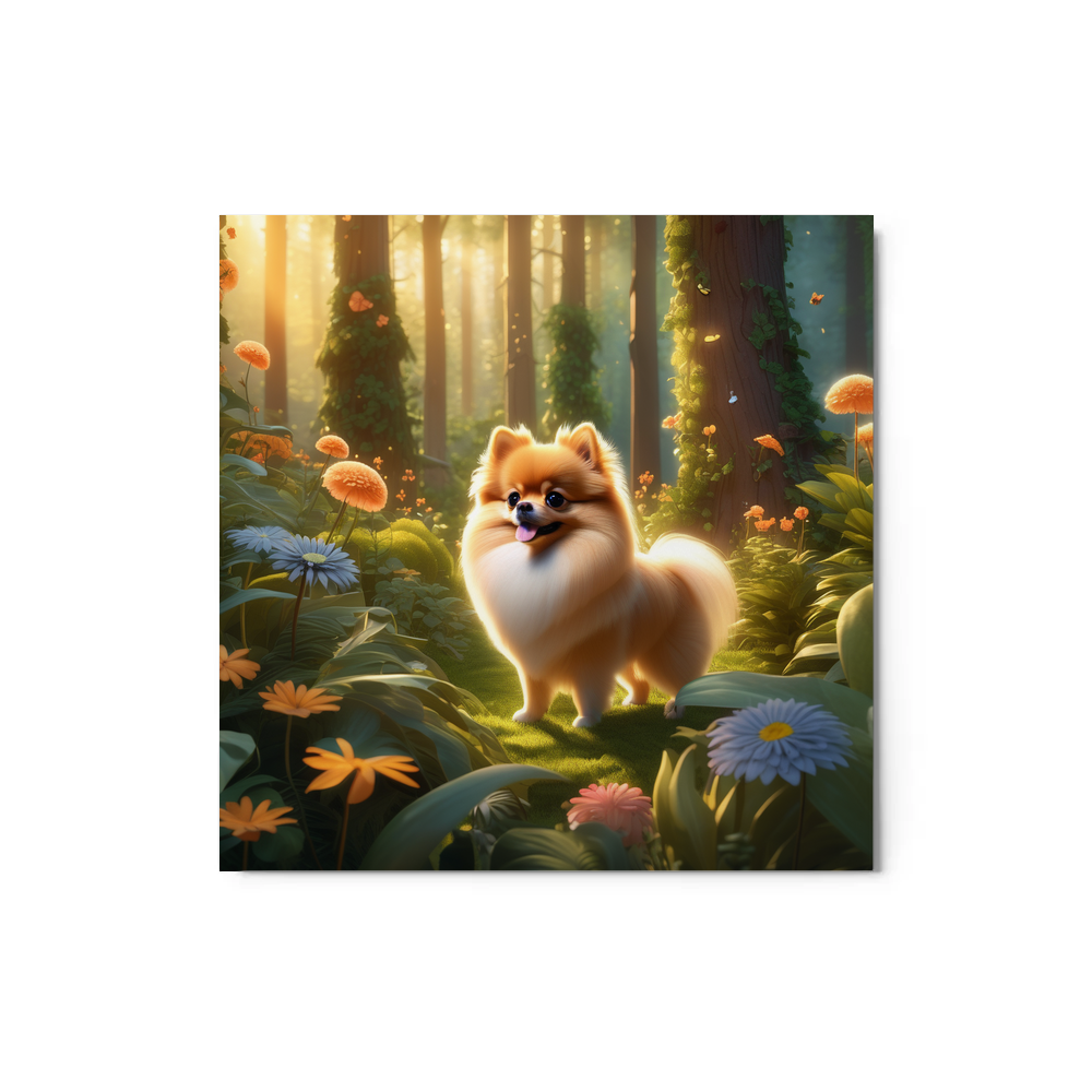 PugMug Custom Tan Pomeranian Metal Print