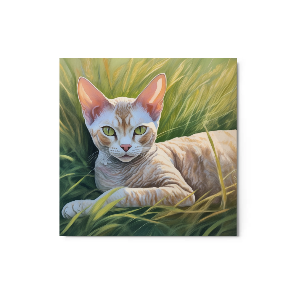 PugMug Custom Tabby Devon Rex Cat Metal Print
