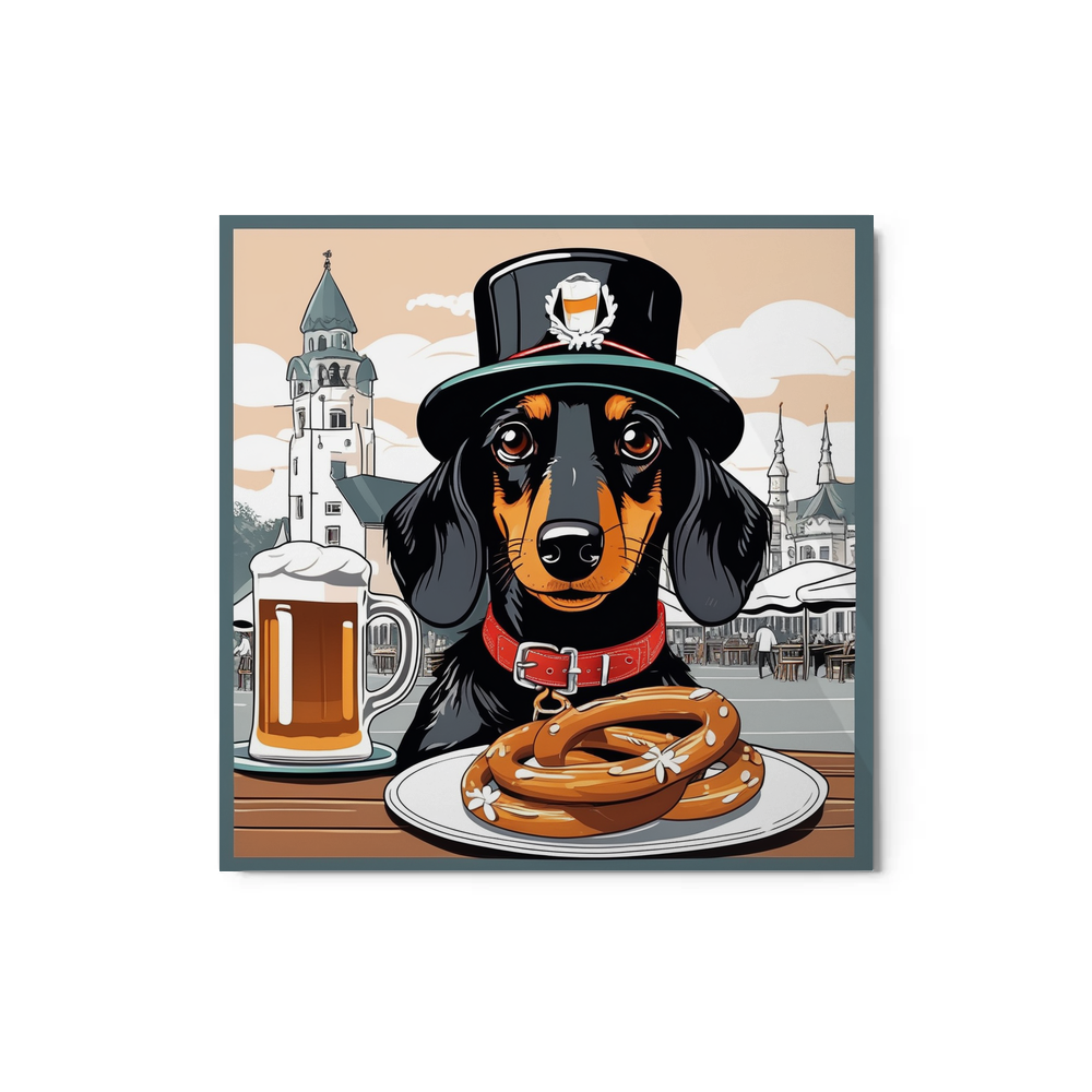 PugMug Custom Black Dachshund Metal Print