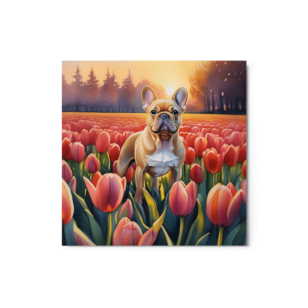 PugMug Custom Tan French Bulldog Metal Print