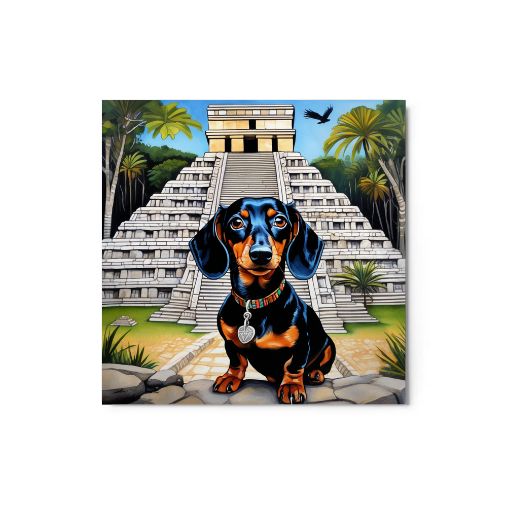 PugMug Custom Black Dachshund Metal Print