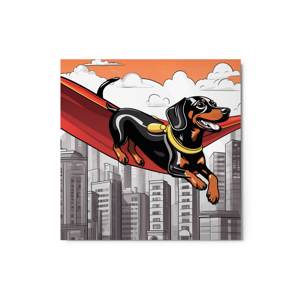 PugMug Custom Black Dachshund Metal Print