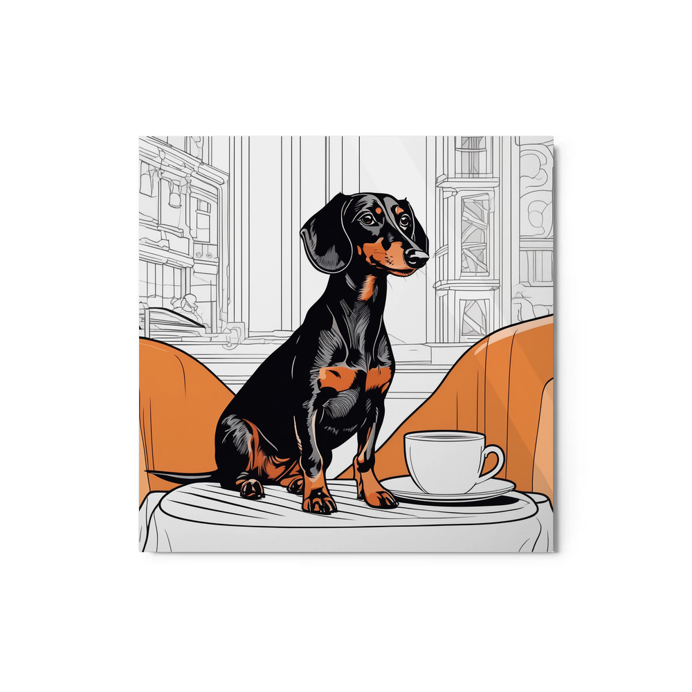 PugMug Custom Black Dachshund Metal Print