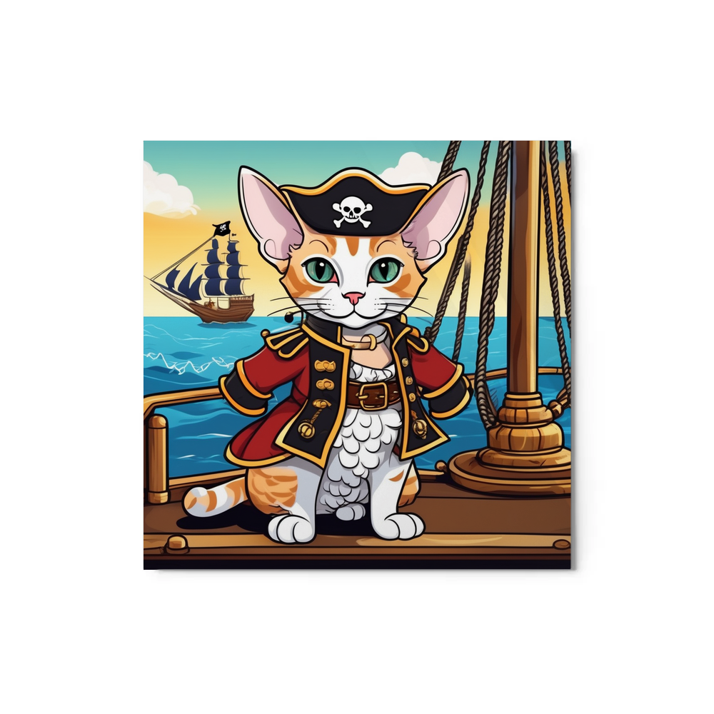 PugMug Custom Tabby Devon Rex Cat Metal Print