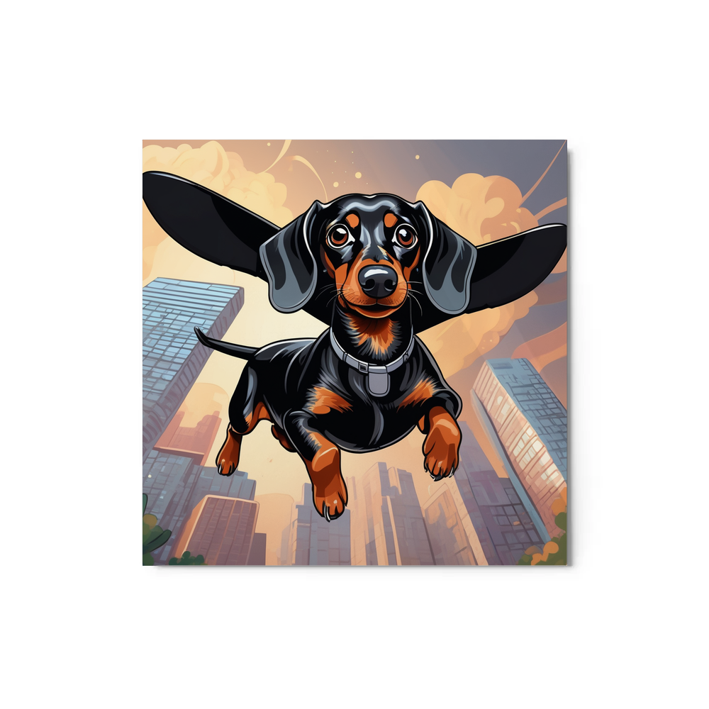 PugMug Custom Black Dachshund Metal Print