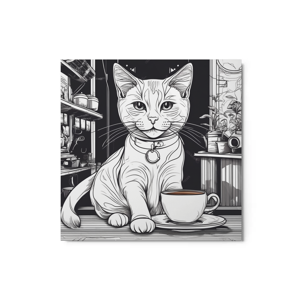 PugMug Custom White Companion Cat Metal Print