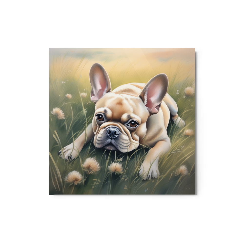 PugMug Custom Tan French Bulldog Metal Print
