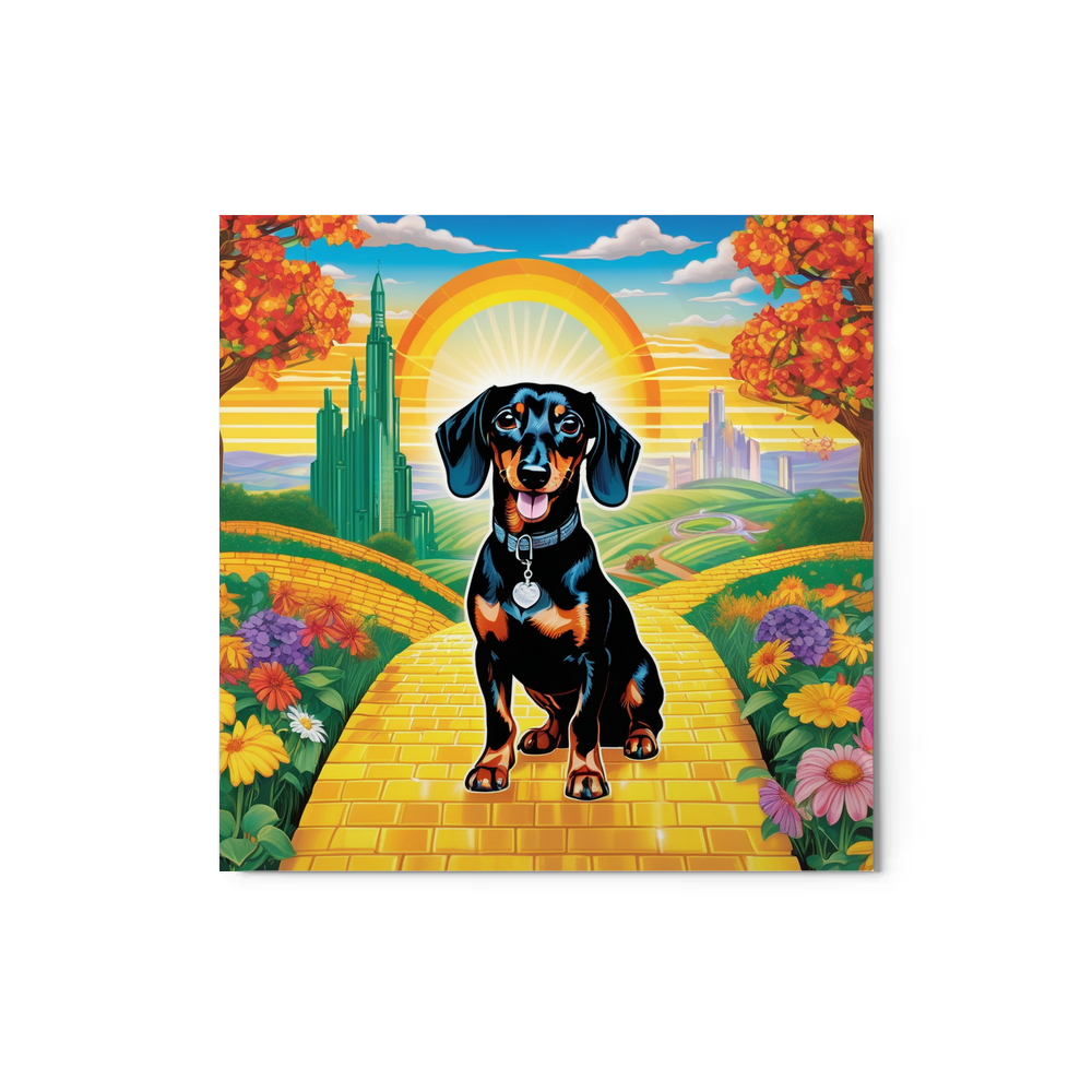 PugMug Custom Black Dachshund Metal Print