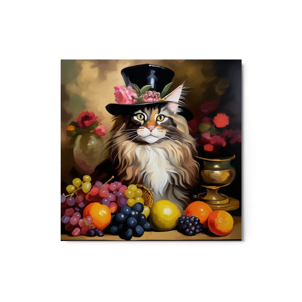 PugMug Custom Tabby Maine Coon Cat Metal Print
