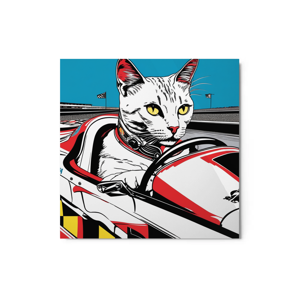 PugMug Custom White Companion Cat Metal Print