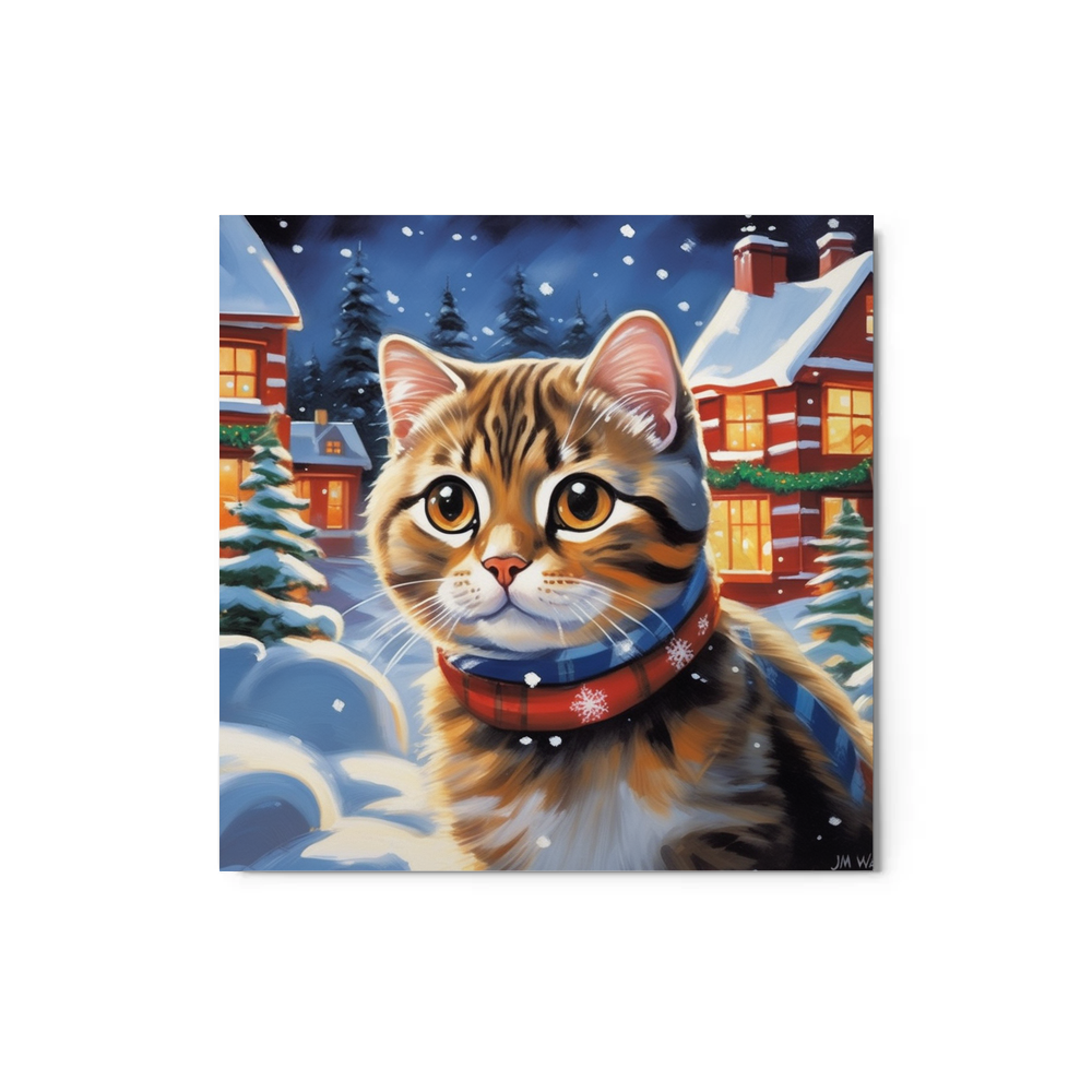PugMug Custom Tabby Scottish Fold Cat Metal Print