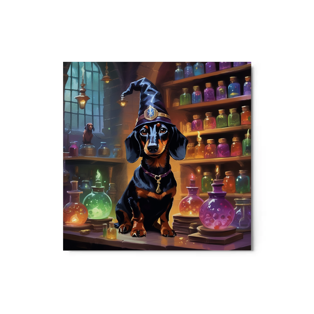 PugMug Custom Black Dachshund Metal Print