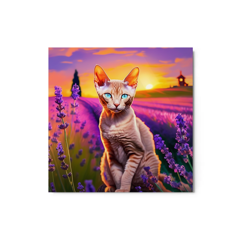 PugMug Custom Tabby Devon Rex Cat Metal Print