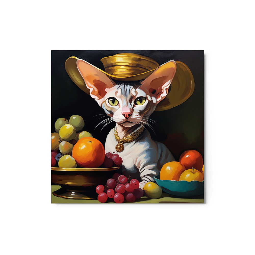 PugMug Custom Tabby Sphynx Cat Metal Print