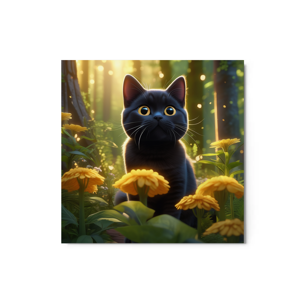 PugMug Custom Black British Shorthair Cat Metal Print