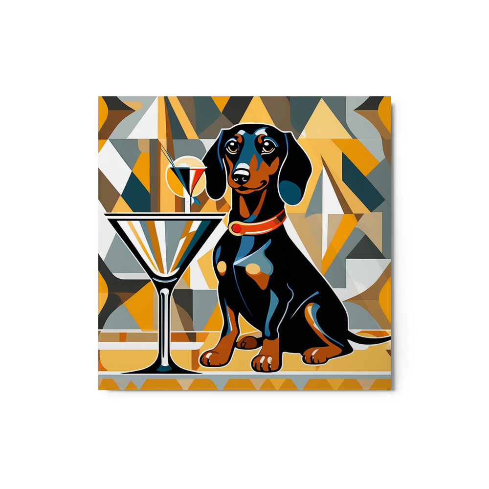 PugMug Custom Black Dachshund Metal Print