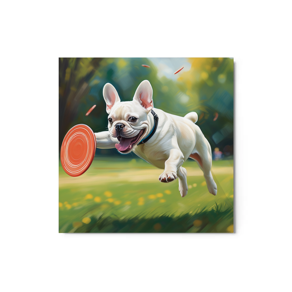 PugMug Custom White French Bulldog Metal Print