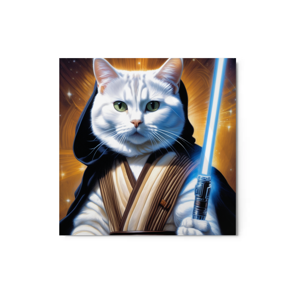 PugMug Custom White American Shorthair Cat Metal Print