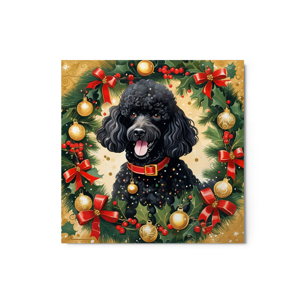 PugMug Custom Black Poodle Metal Print