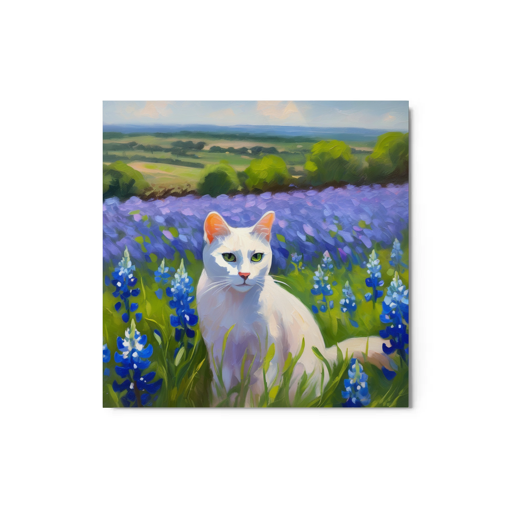 PugMug Custom White Companion Cat Metal Print