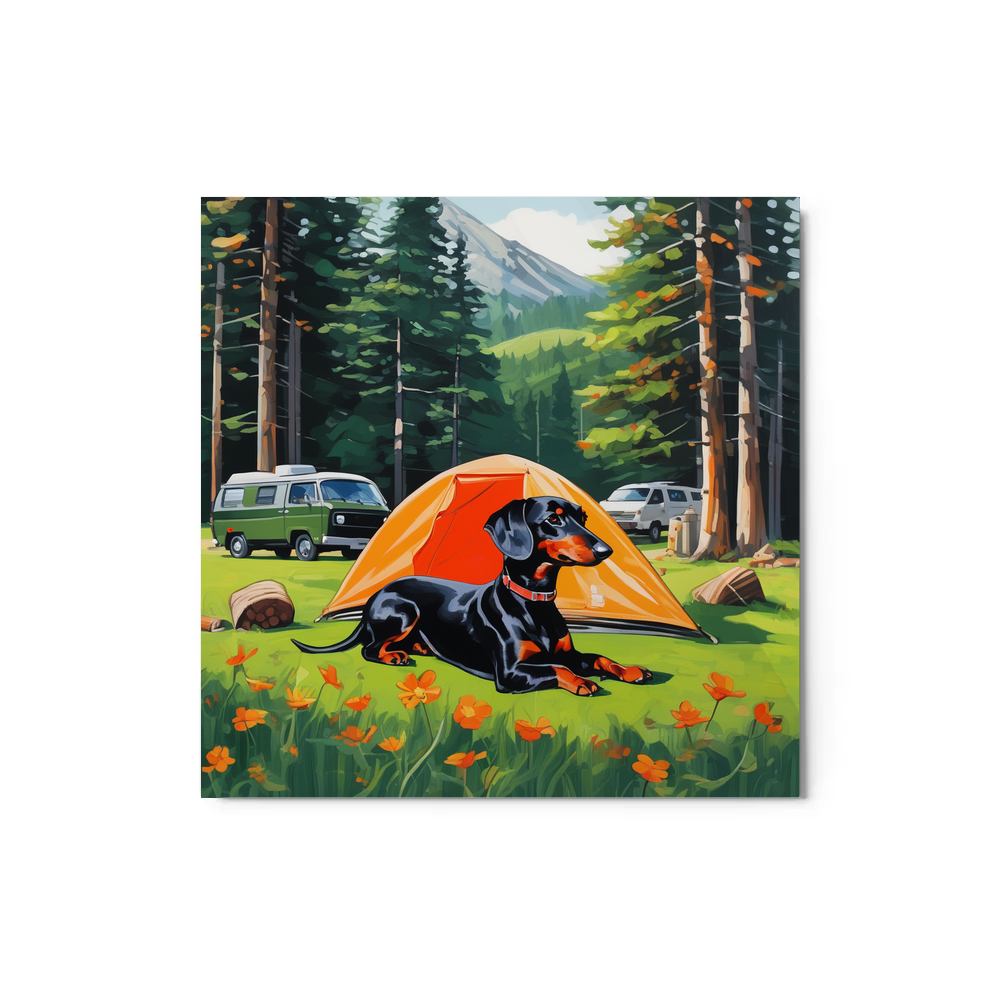 PugMug Custom Black Dachshund Metal Print