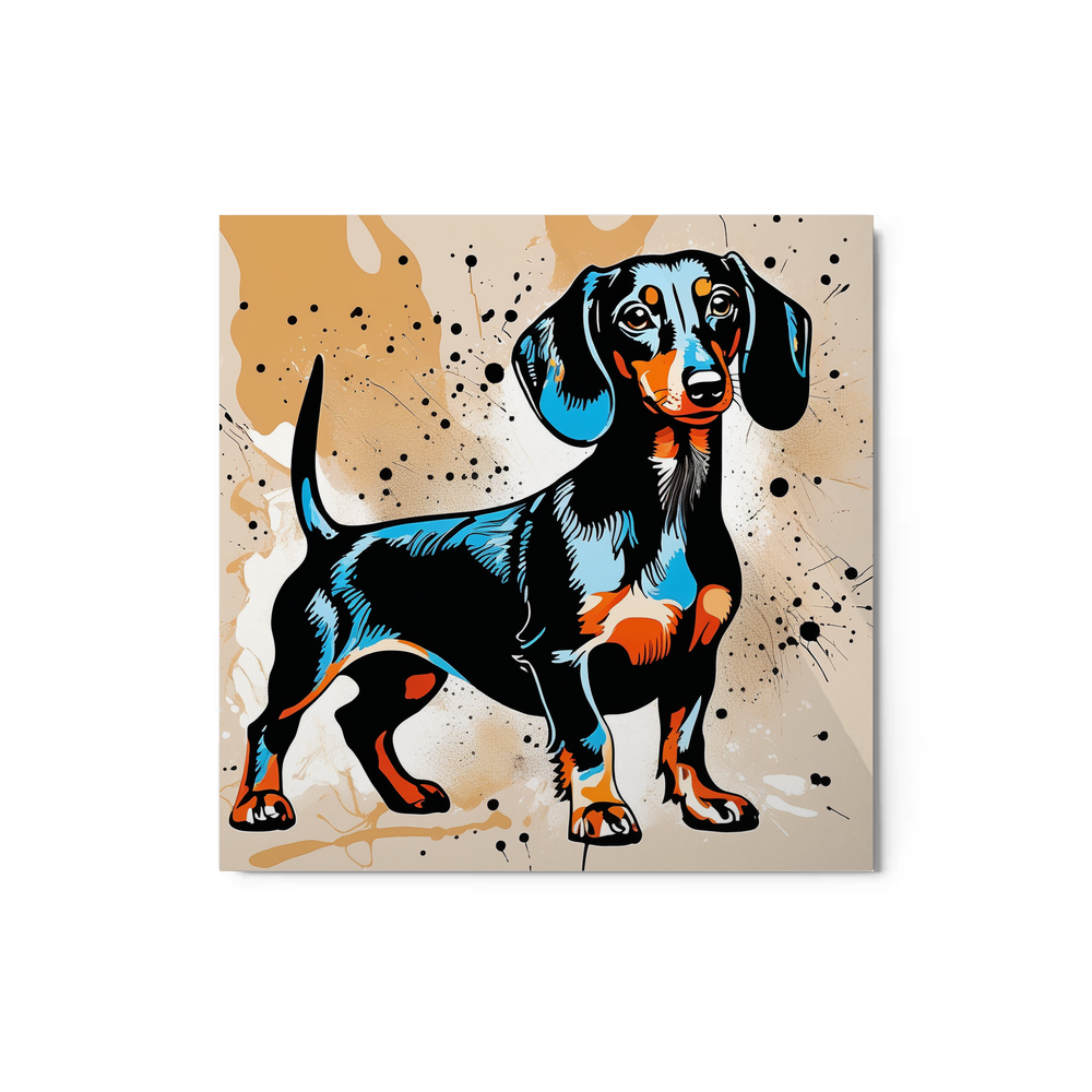 PugMug Custom Black Dachshund Metal Print