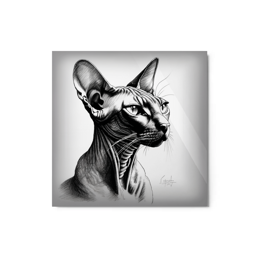 PugMug Custom Black Sphynx Cat Metal Print