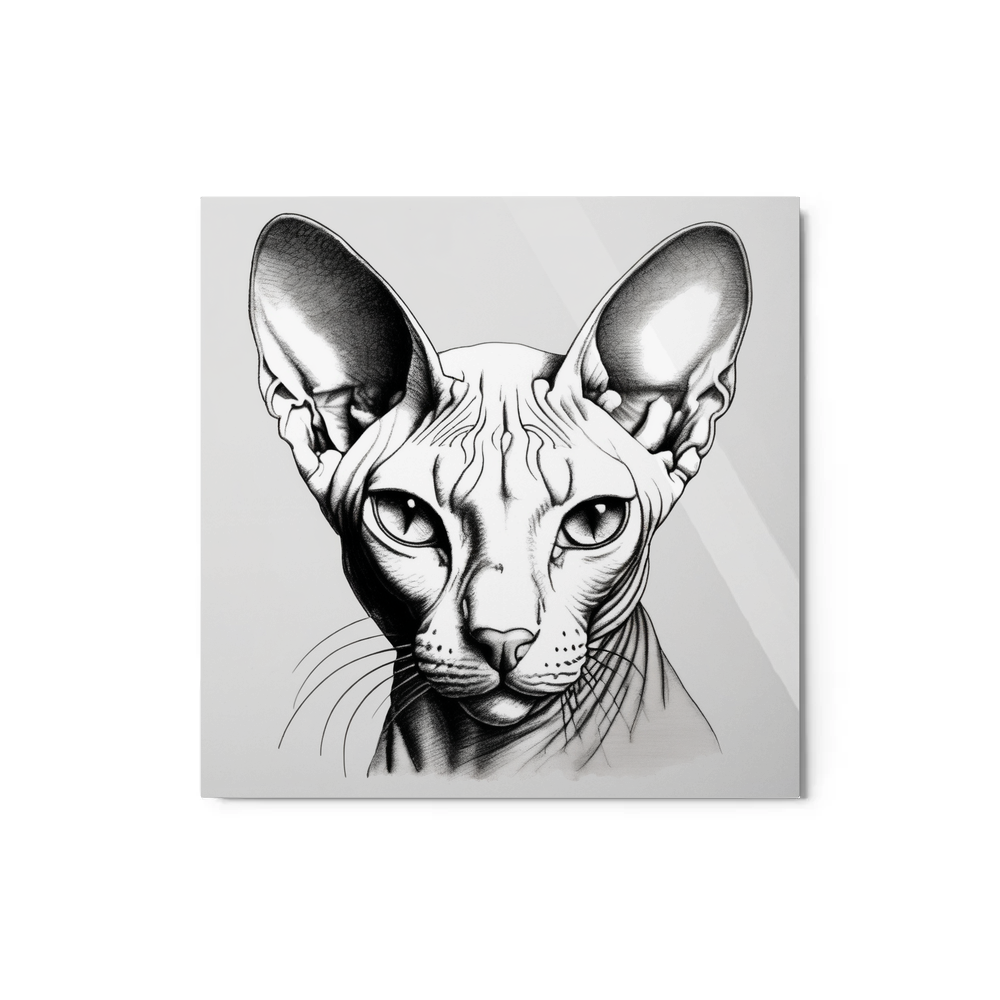 PugMug Custom White Sphynx Cat Metal Print