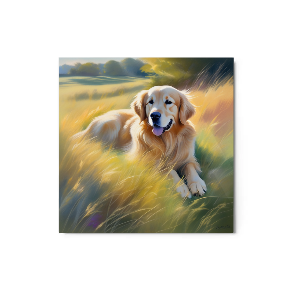 PugMug Custom Golden Retriever Metal Print