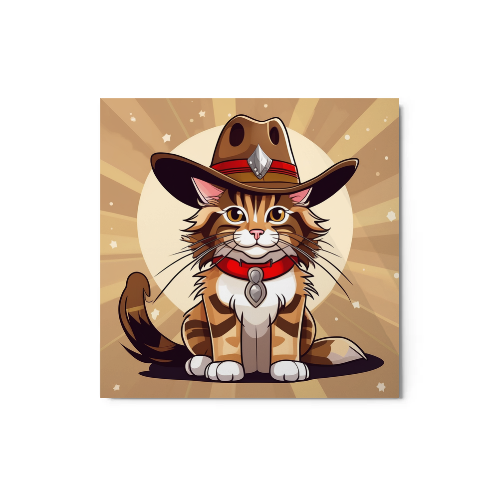 PugMug Custom Tabby Maine Coon Cat Metal Print