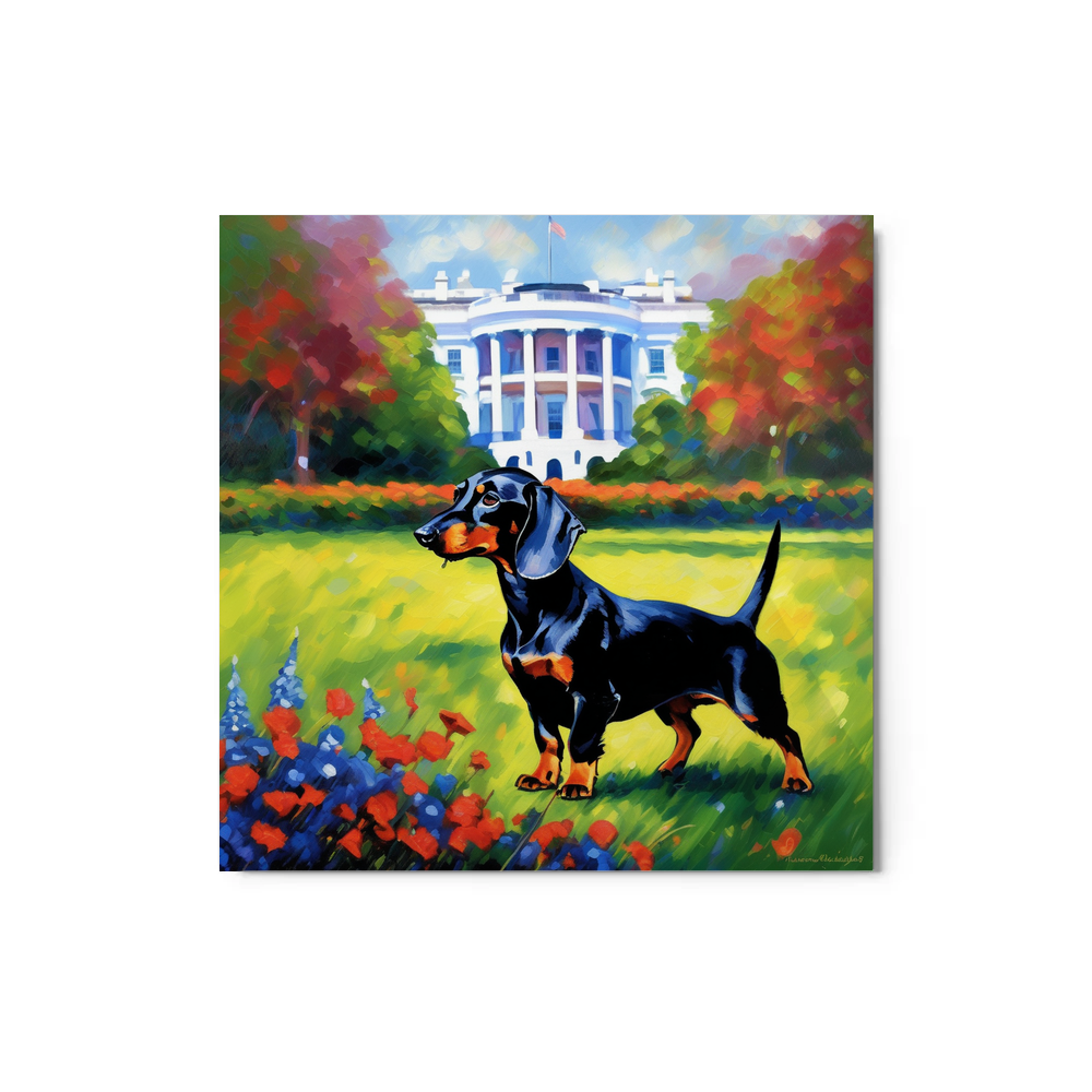 PugMug Custom Black Dachshund Metal Print