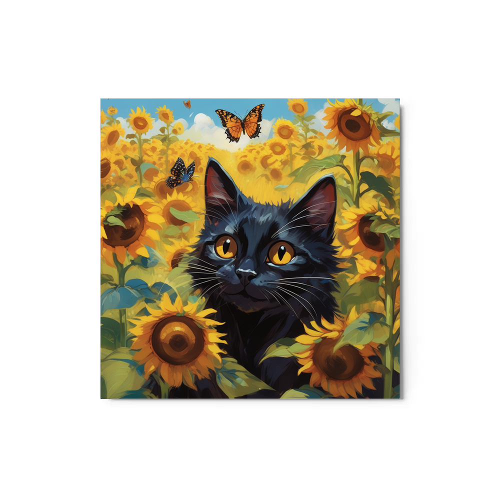 PugMug Custom Black Companion Cat Metal Print