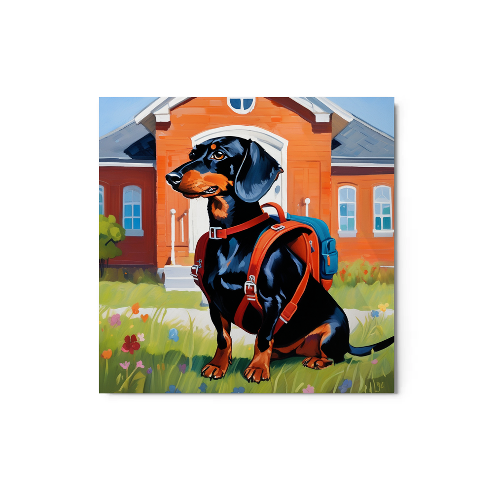 PugMug Custom Black Dachshund Metal Print