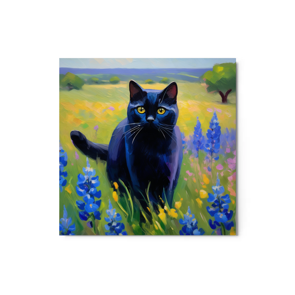 PugMug Custom Black British Shorthair Cat Metal Print