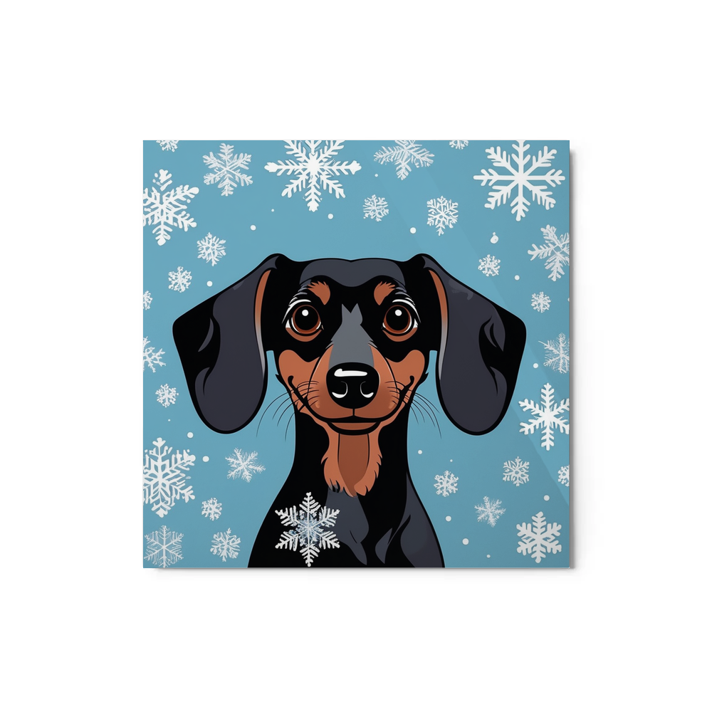 PugMug Custom Black Dachshund Metal Print