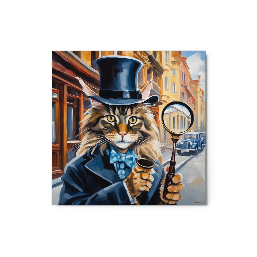 PugMug Custom Tabby Maine Coon Cat Metal Print