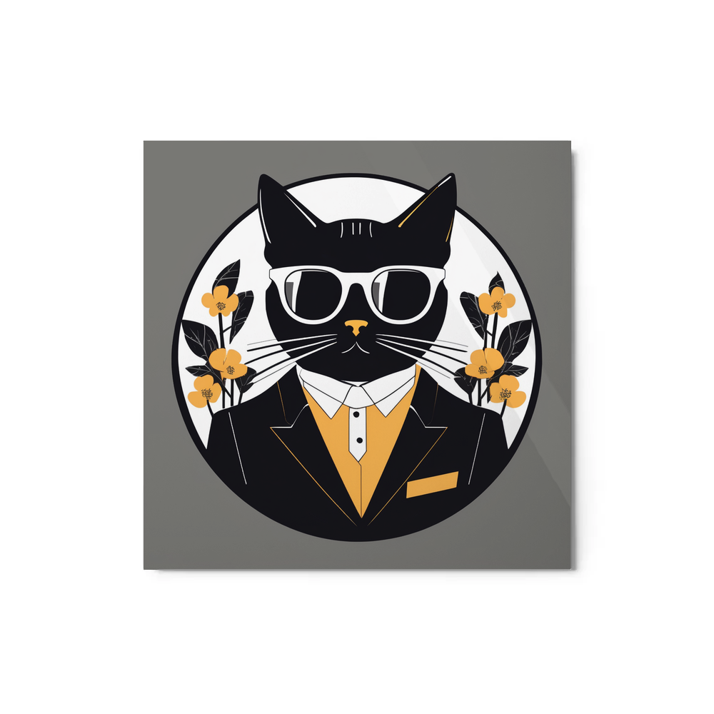 PugMug Custom Black Companion Cat Metal Print