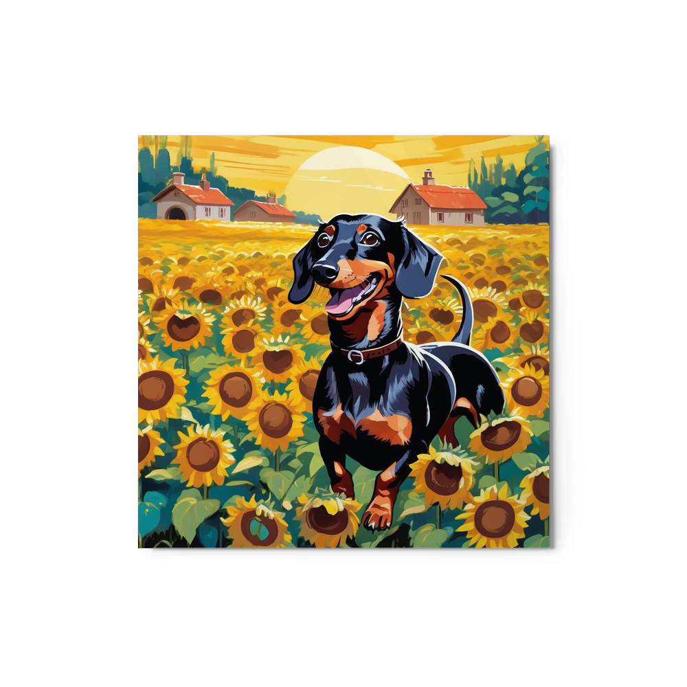 PugMug Custom Black Dachshund Metal Print